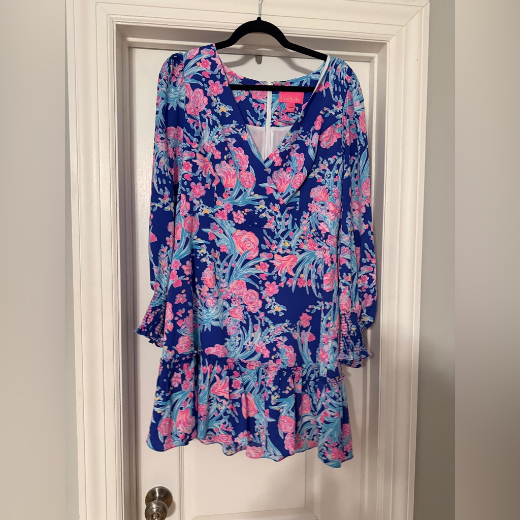 Lilly Pulitzer Blue And Pink Floral Dress